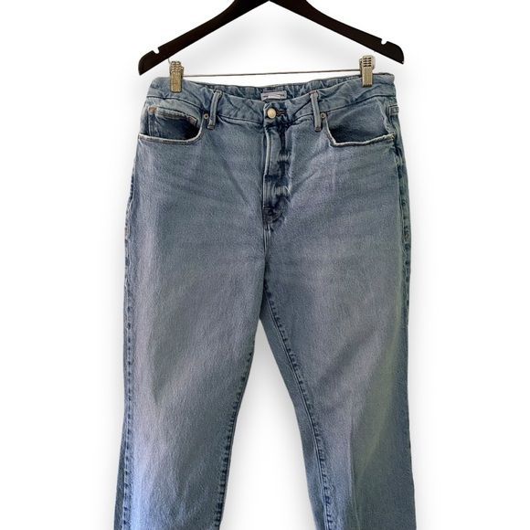 Good American Good Classic Jeans in Indigo267 High Rise Split Hem Size 14/32 - Picture 4 of 14